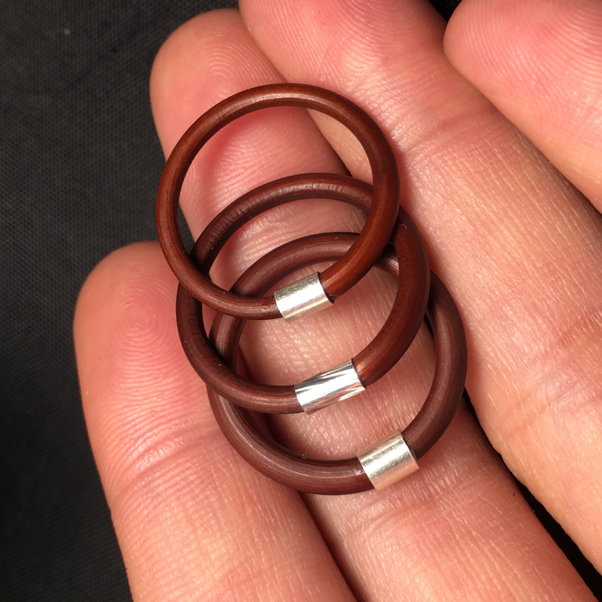 民族风鸡血藤戒指 原生态玲珑戒均码分粗细 优质手工文玩鸡血藤