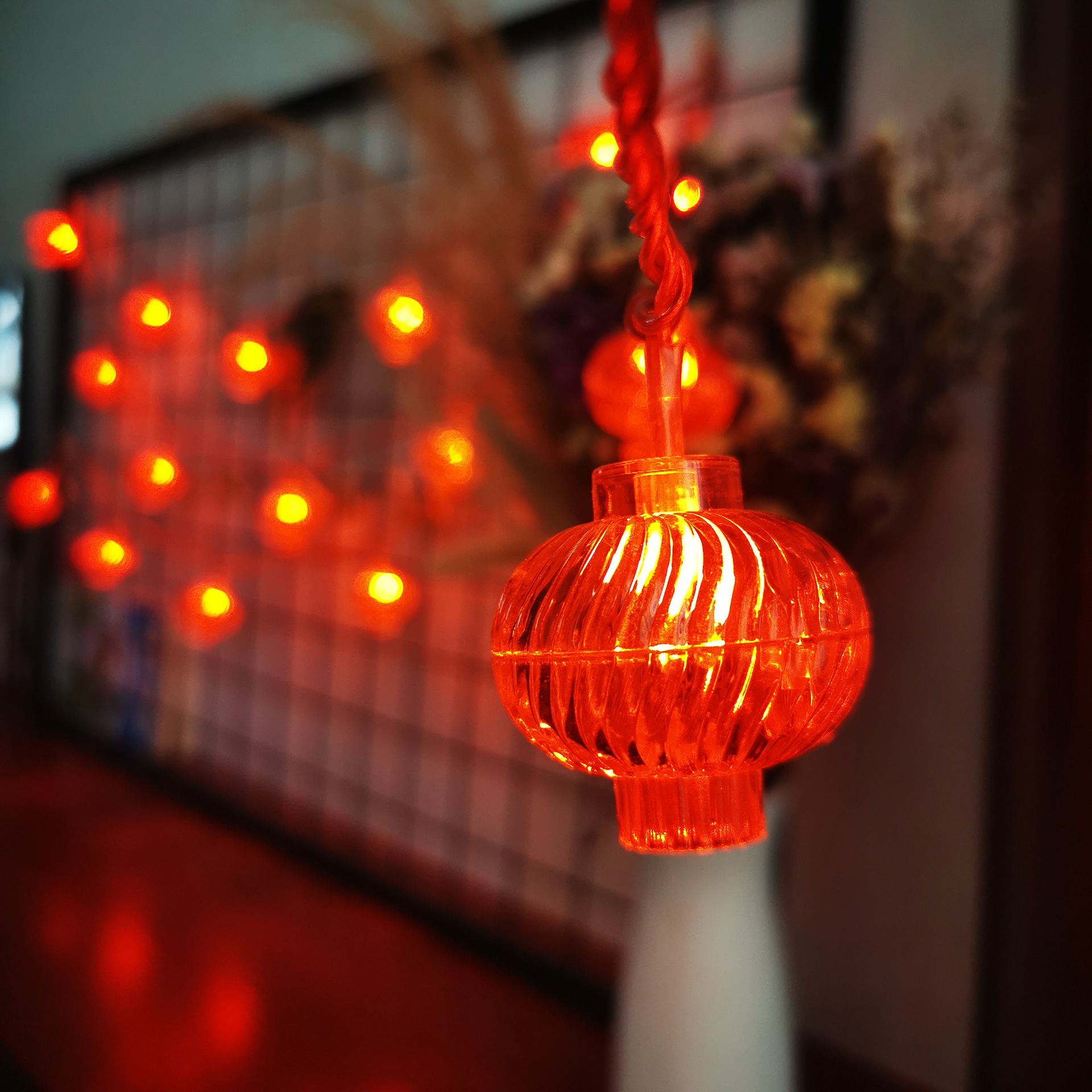 led灯串红灯笼裂纹星星灯春节元宵节装饰用品喜庆小彩灯厂家直销