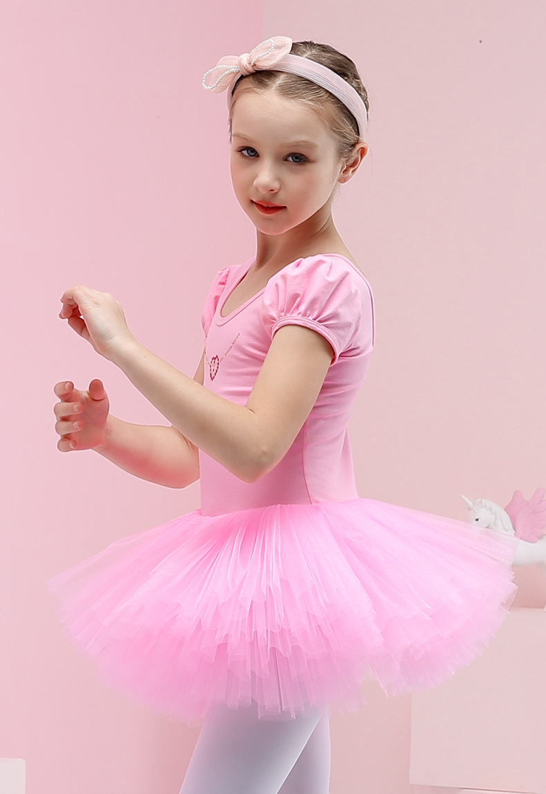 儿童舞蹈服夏季短袖女童练功服幼儿蓬蓬裙小女孩六一演出服跳舞裙