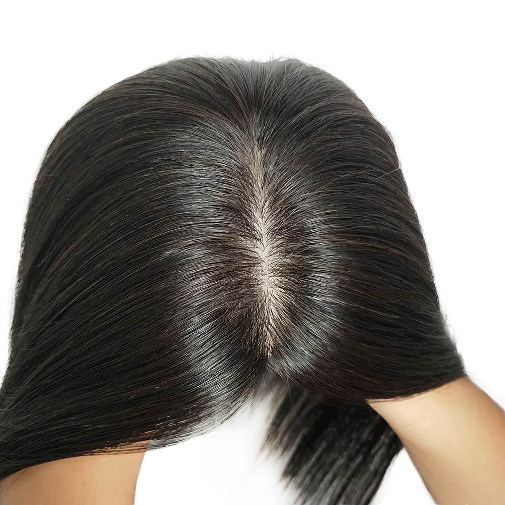 假发女长发短发中长发头顶补发块真发无痕隐形全手织递针发片