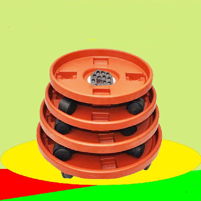 客厅花瓶支架花盆底盘带滑轮万向轮塑料托盘万象轮托架高垫家用加