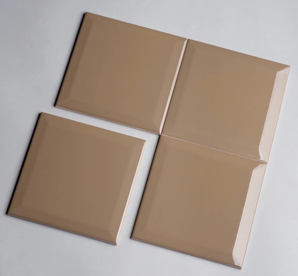 150现代简约厨房瓷砖黑白卫生间墙砖阳台釉面砖白色斜边小方砖