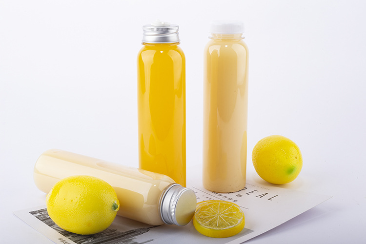 现货300ml果汁瓶 pet饮料瓶 透明铝盖塑料瓶子奶茶杯冷泡瓶