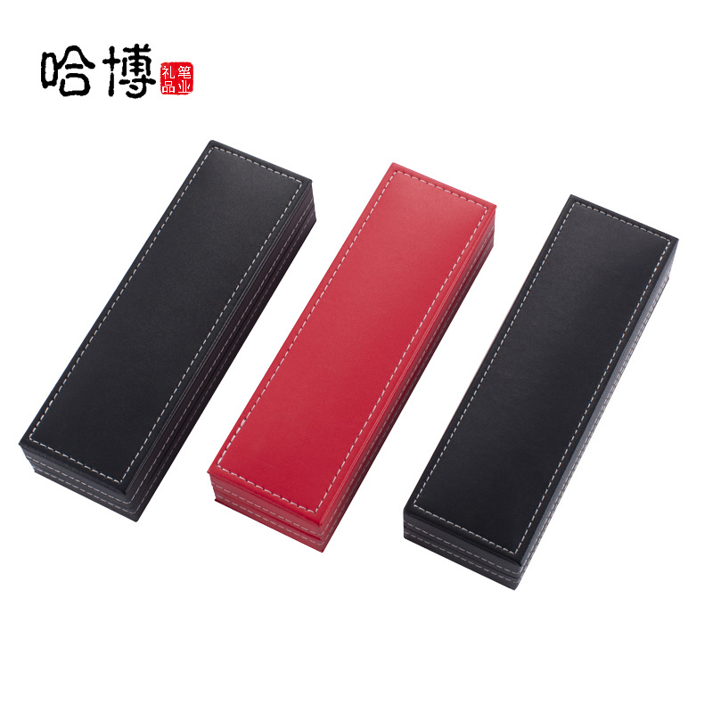 Pu Leather High-End Gift Pencil Case Packaging Pen Metal Roller Pen Ball Pen Packaging Box Printable Logo Factory