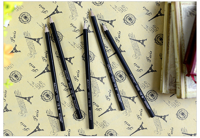 马可8000黑色六角杆铅笔 hb写字素描铅笔桶装 送2个卷笔刀