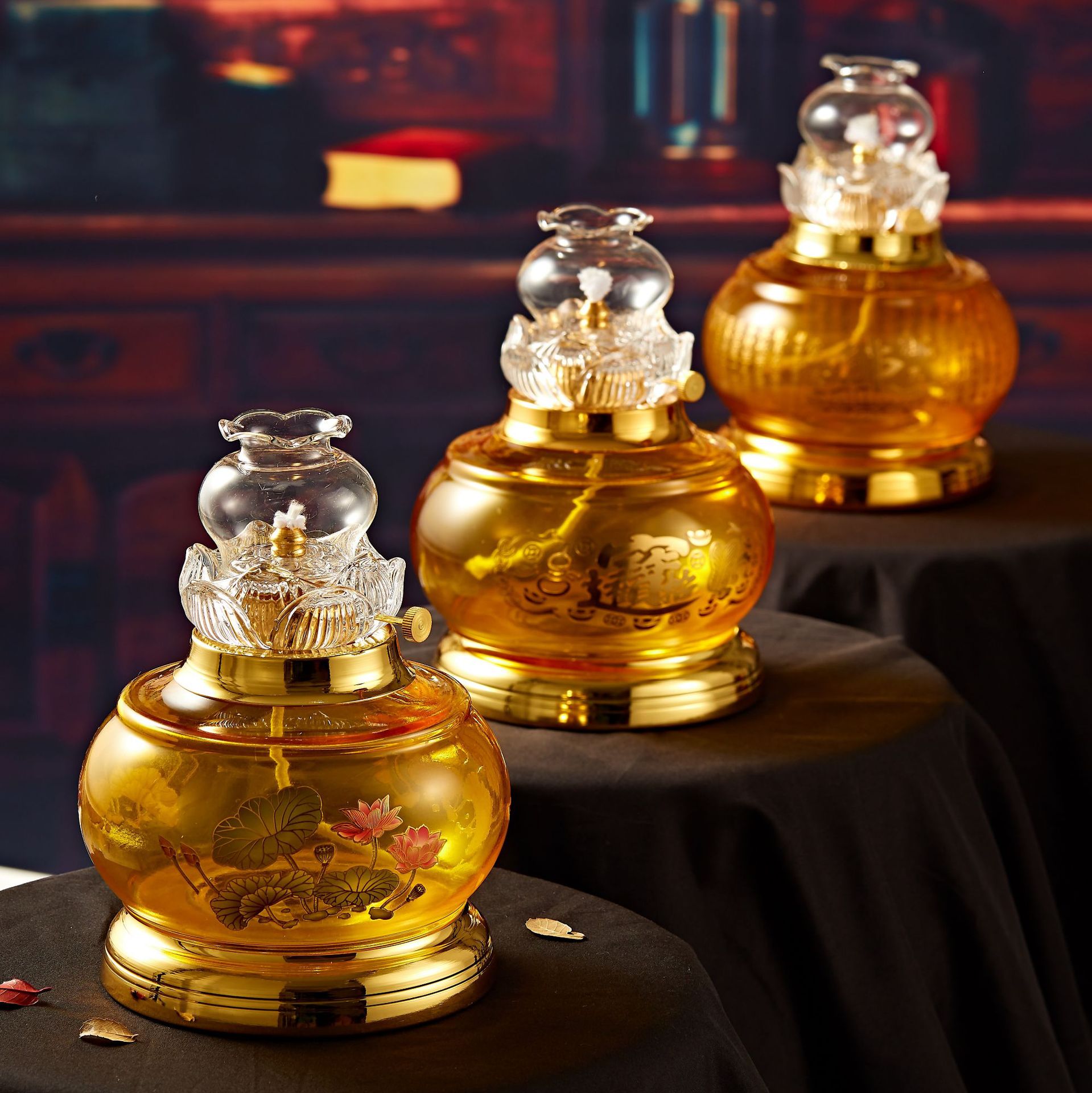 新款供佛酥油长明灯佛灯供灯莲花防风液体油灯家用佛具佛用品