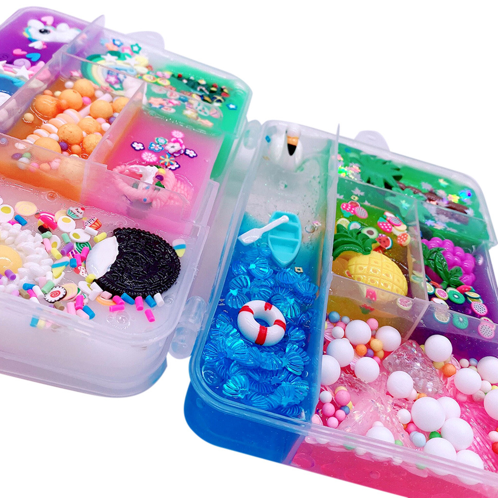 亚马逊新品 童真五宫格slime水晶泥 diy水晶泥史莱姆戳戳泥玩具泥