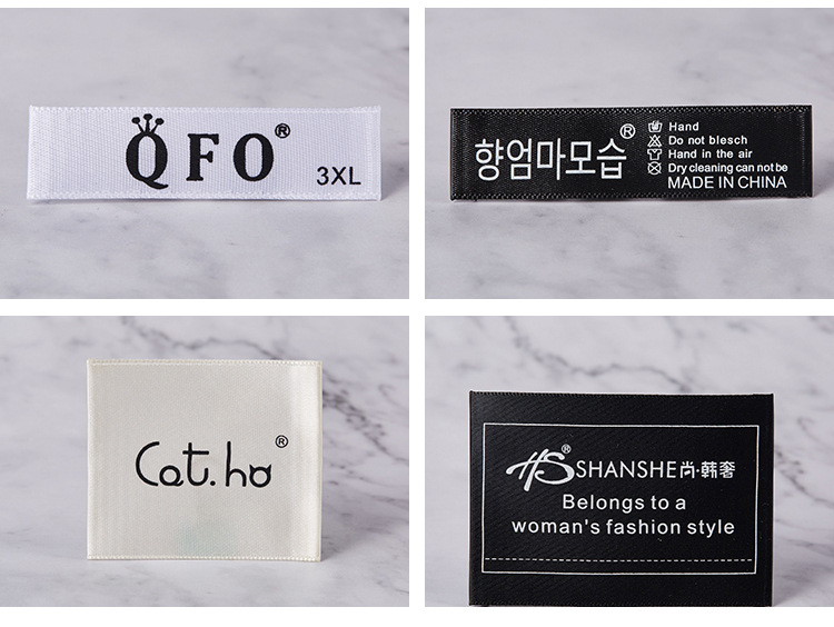 缎面丝印领标定做 印唛头洗水标现货批发厂家直销 不褪色领标订做