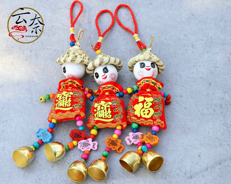 云南民族风工艺风铃家居饰品手工草帽人风铃酒吧客栈挂饰挂件风铃