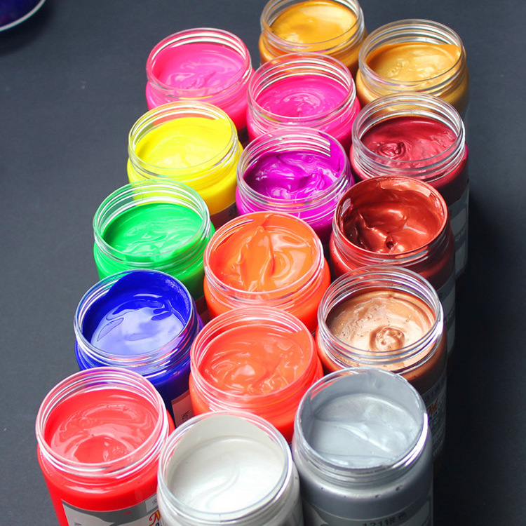 厂家批发荧光色丙烯颜料100ml创意手绘墙绘颜料diy创作丙烯画颜料