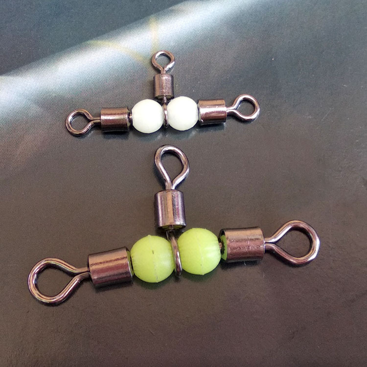 海钓美式三叉夜光珠转环8字环不锈钢t型天平深海美式三叉渔具