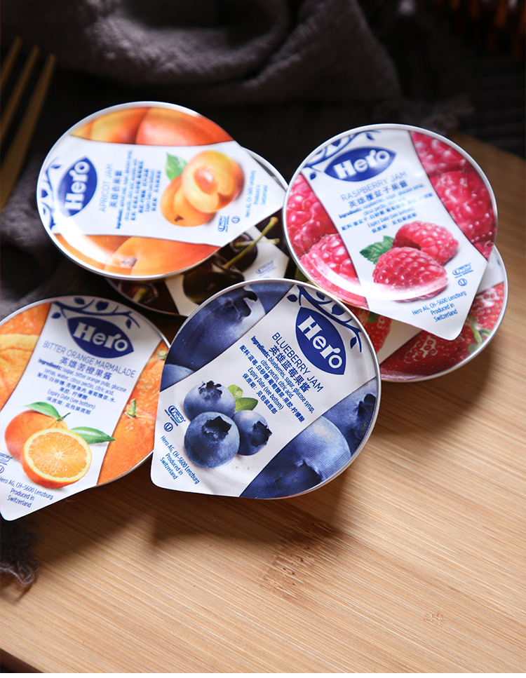 英雄hero果酱铝份装14.2g*216 草莓蓝莓黑樱桃果酱早餐涂抹面包酱