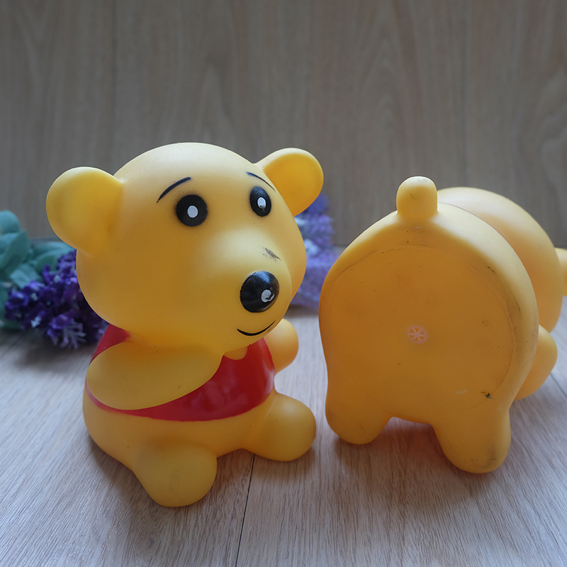 搪胶玩具 呆萌小熊儿童挤压发声bb叫益智玩具