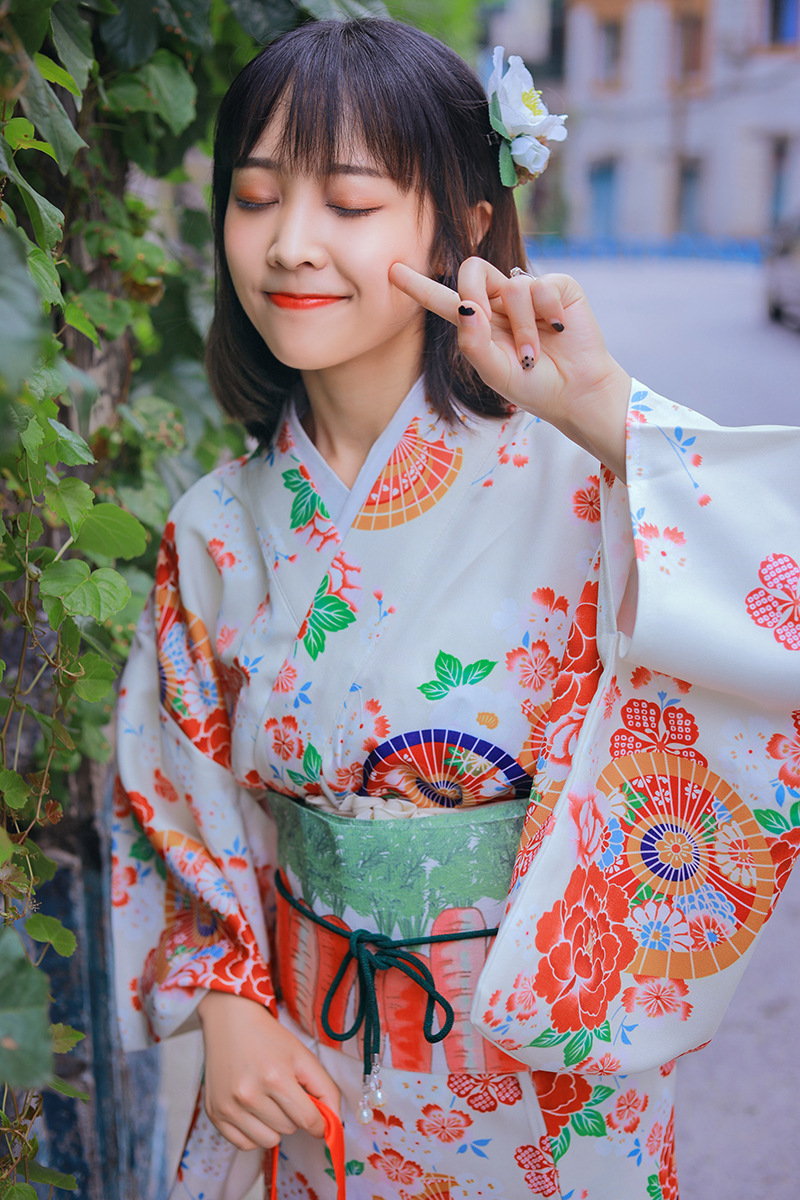 日本和服女正装少女感传统和服不易皱免熨烫和服套装