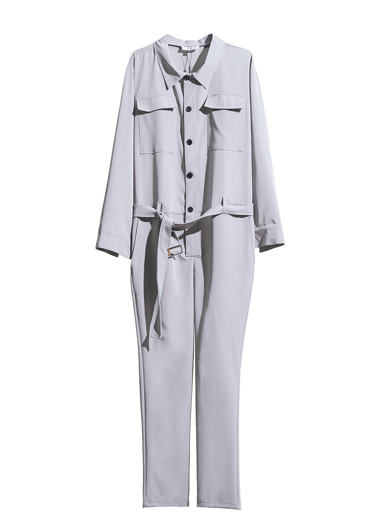 潮男连体裤连衣裤套装修身男士工装服连体衣男潮流连体服小脚长裤