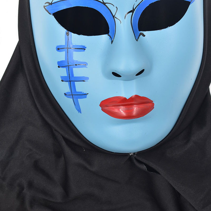 Halloween Makeup Dance Mask Blue Scar Face Party Funny Horror Mask in Stock Wholesale