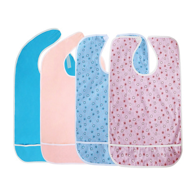 成人防水围嘴pvc围嘴围兜棉质成人l老人围嘴围兜带兜款口水巾带兜