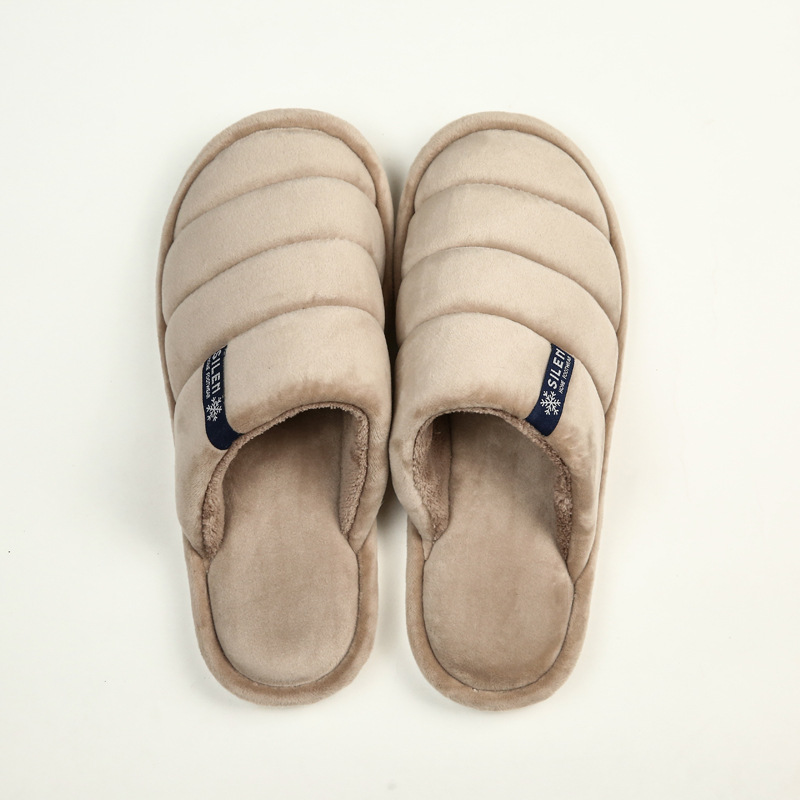 silen兴伦棉拖鞋女冬季室内防滑情侣居家柔绒毛毛虫拖鞋月子鞋男