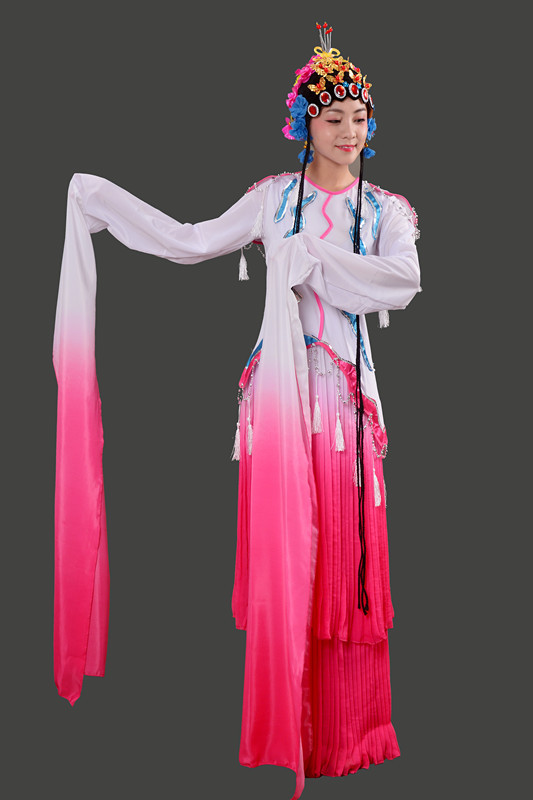 新款成人古装戏曲服饰古典长袖水袖戏服演出服花旦京剧表演服