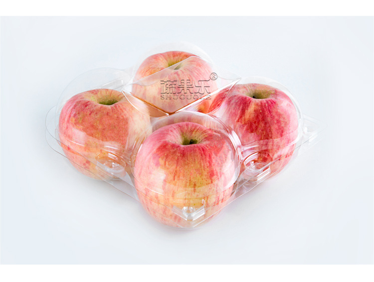 蔬果乐四个装苹果包装盒一次性透明塑料水果盒厂家全新pet超市耗