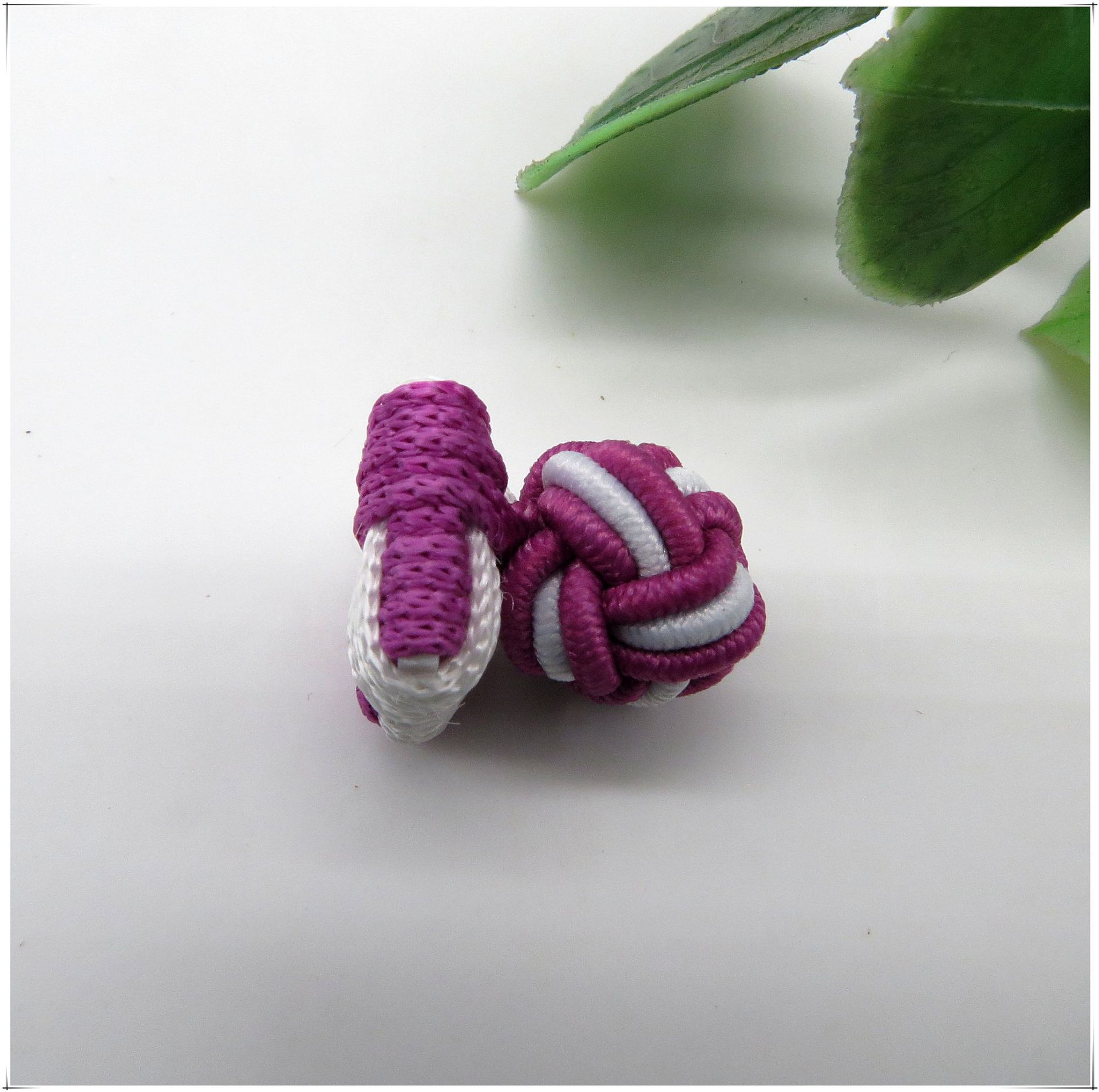 纯手工编织袖扣橡皮筋盘扣松紧圆形四方双色袖扣弹力扣