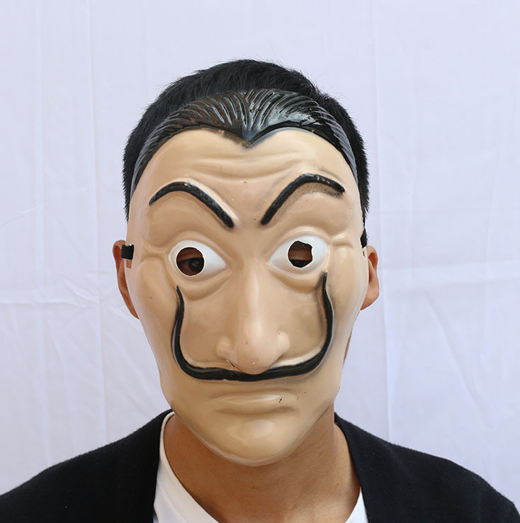 圣节v字面具电影主题面具 全脸面具 恐怖面具带腮红 仇杀 面具