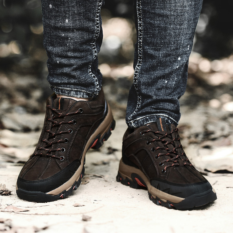 2019透气登山鞋户外速卖通真皮登山鞋户外夏季大码男士登山鞋新款