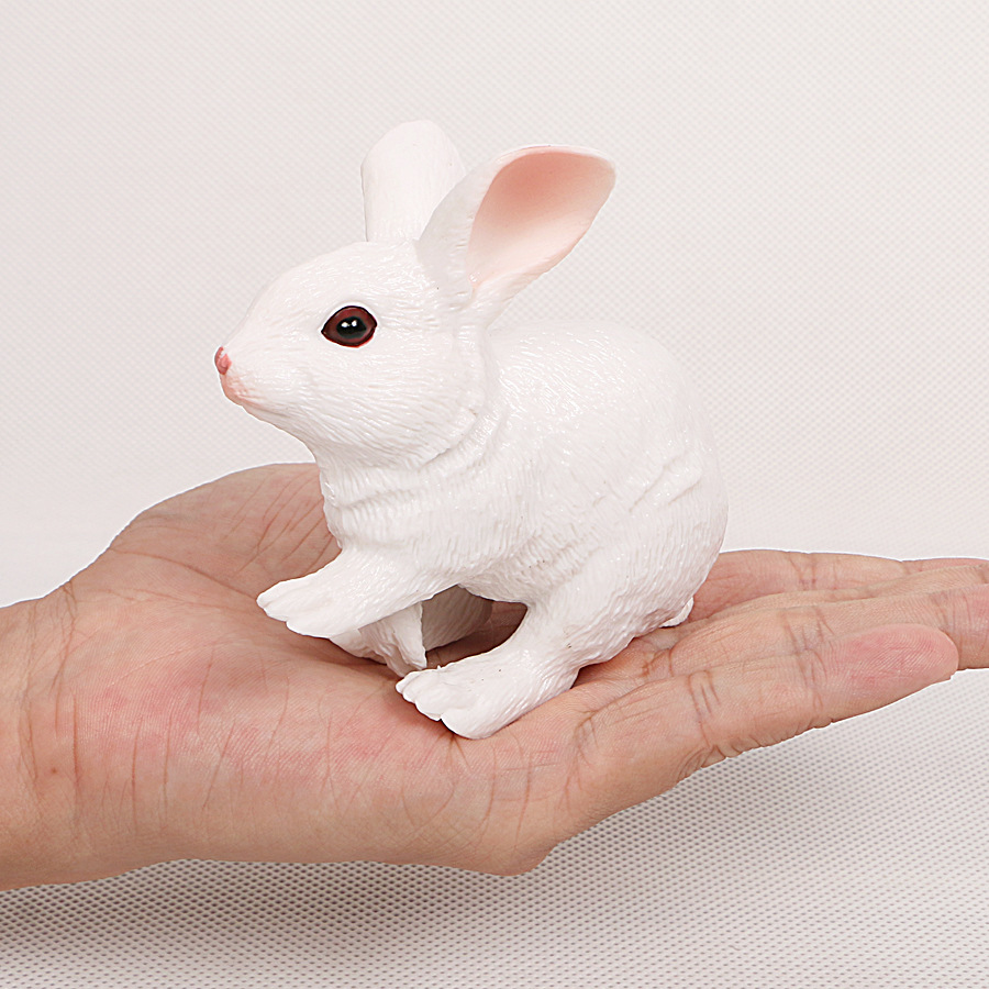 仿真野生动物兔模型景观装饰摆件pvc公仔手办实心玩偶10款造型