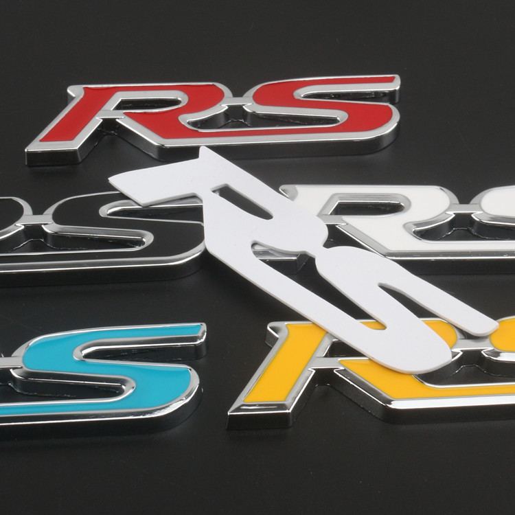 金属rs车贴 运动版改装 汽车rs标 rs字标 运动版 金属rs车标