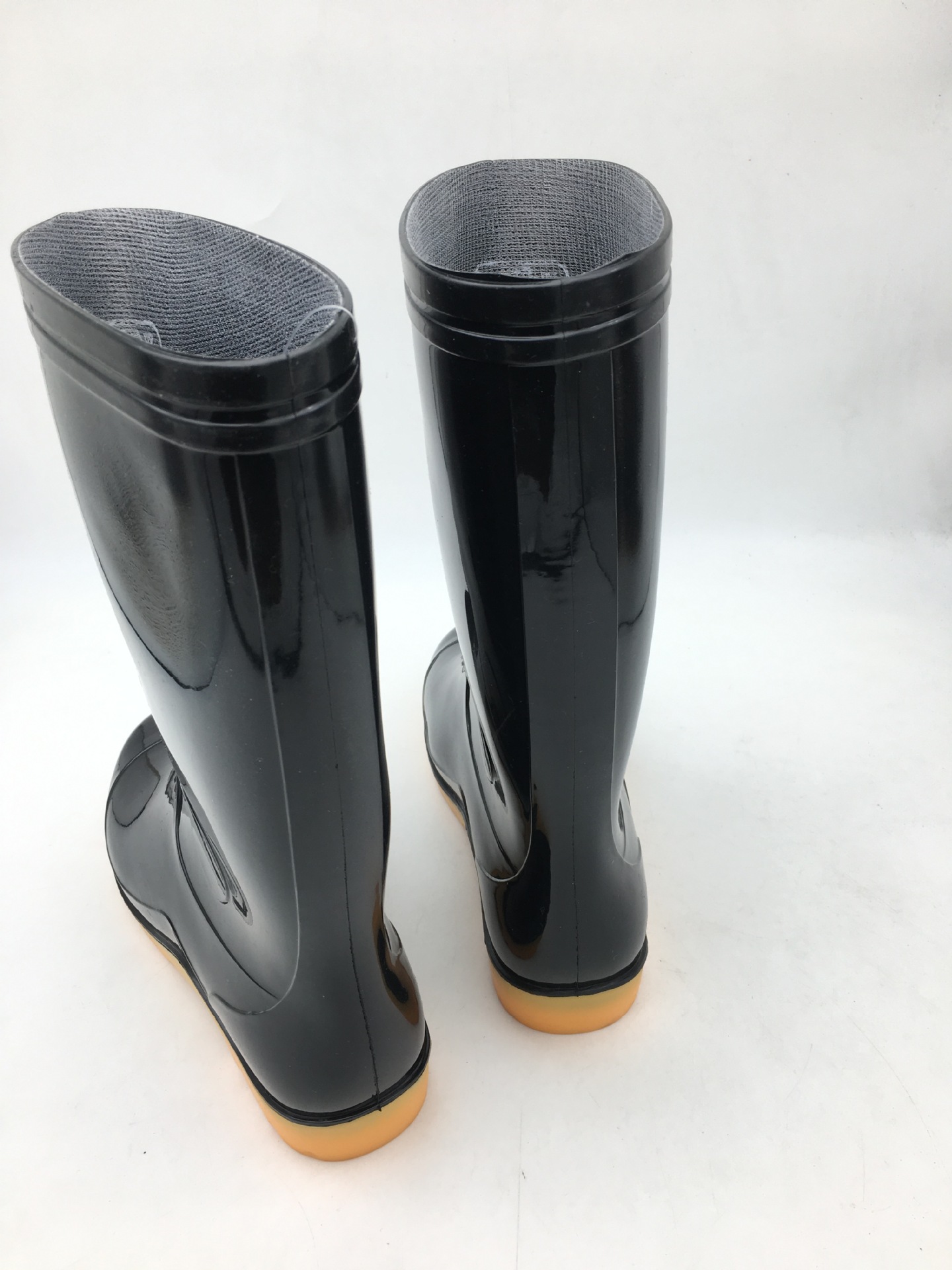 上海双钱男士黑布中筒雨靴 pvc橡塑耐油耐酸碳雨鞋耐磨防滑