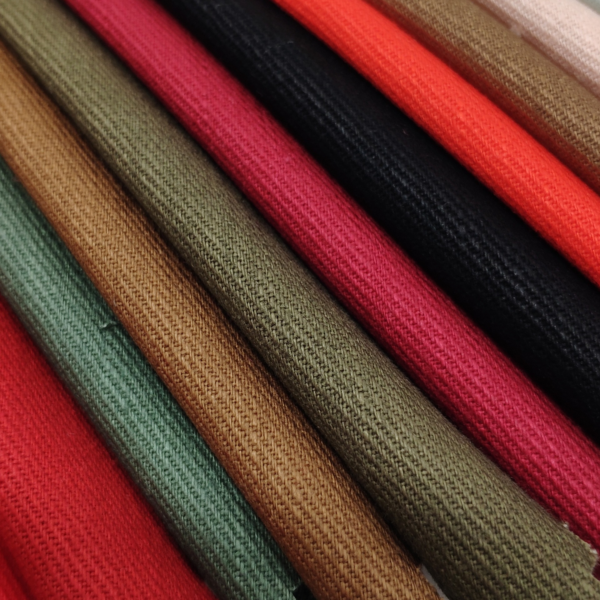 棉布面料 全棉无弹竹节彩色棉布9oz 潮流外套裤装面料 hl60t026