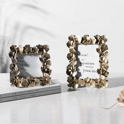 北欧轻奢创意树脂桌面相框摆台照片框欧式家居装饰软装像框架摆设