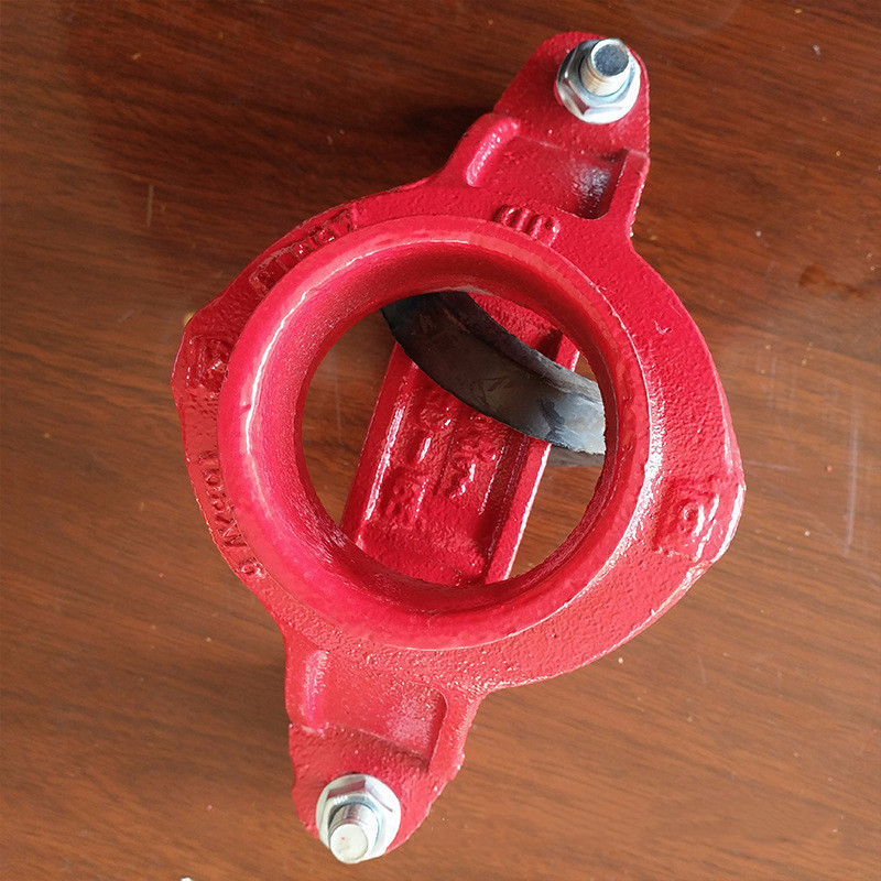 消防工程沟槽管卡消防管卡65异径三通机械三通114三通钢卡