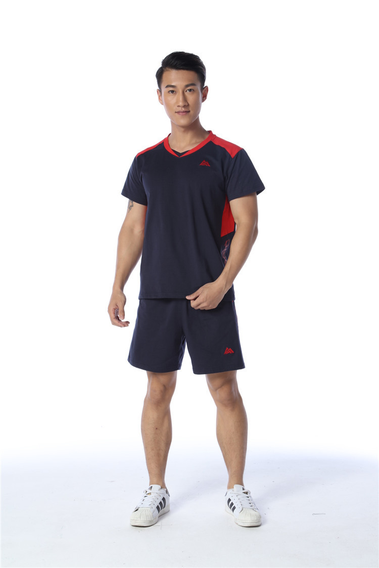 批发排球手球服男女情侣款夏季短袖短裤休闲羽毛球服套装速干透气