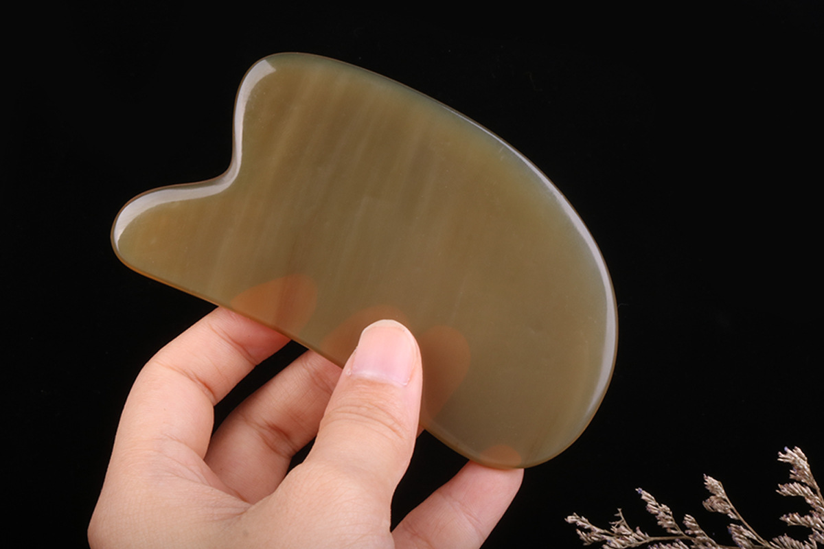 天然牦牛角刮痧板按摩脸部四肢通用拨筋美容脸部刮痧板厂家直销