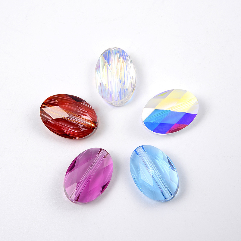 批发仿水晶饰品配件5050椭圆扁珠椭圆形串珠子进口奥珠子元素