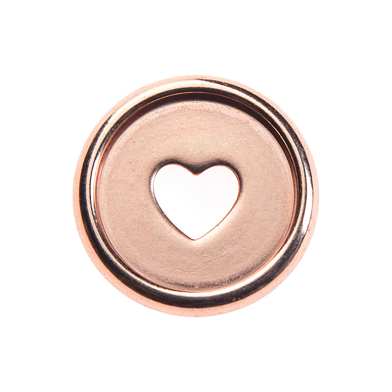 24 28 35mm 电镀爱心玫金笔记本蘑菇孔扣 塑料活页扣 可360度翻