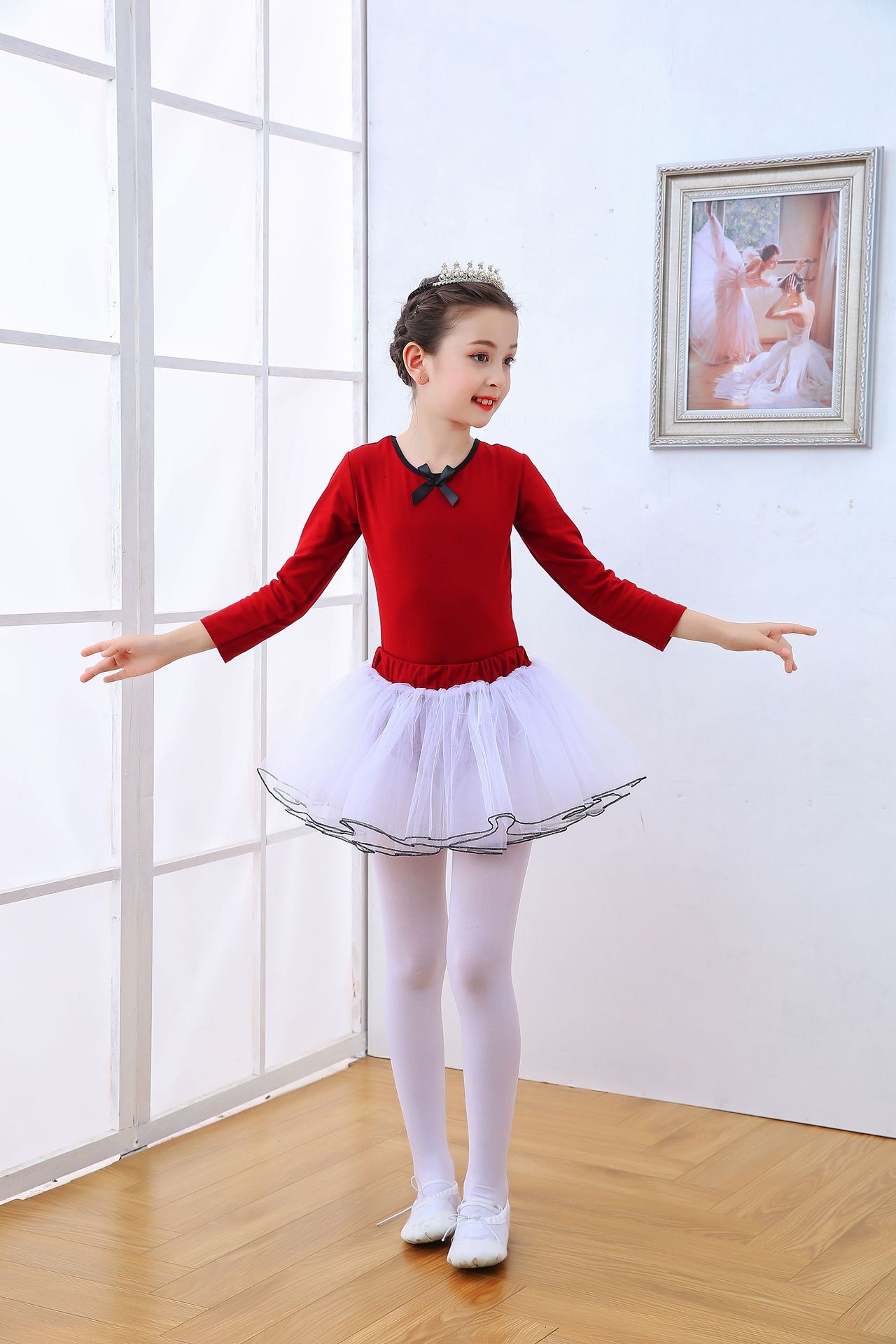 春夏新款儿童练功服 演出服儿童舞蹈服 考级女童芭蕾舞裙 开裆-阿里巴巴