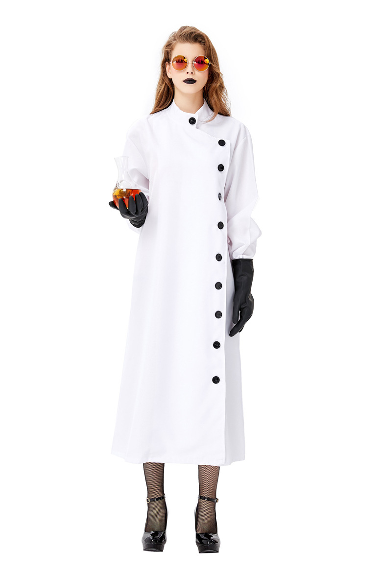 万圣节新款科学怪人服装实验室研究人员角色扮演服白色大褂科学家