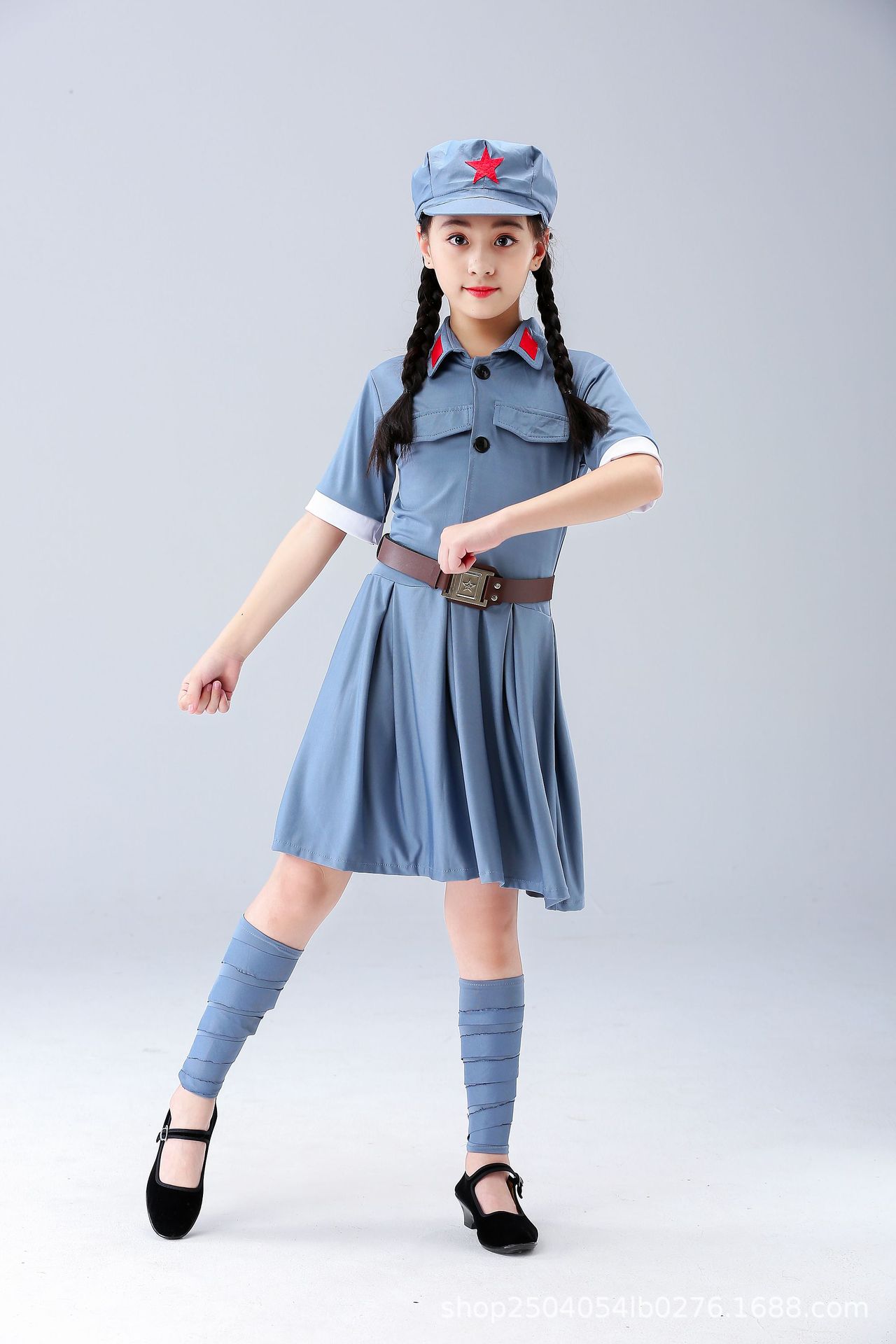 六一儿童演出服红星闪闪亮舞蹈服弹力红军新四军红卫兵表演服男女