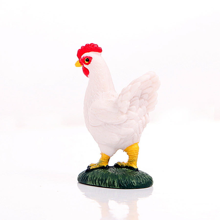 仿真农场动物模型实心环保静态小鸡公鸡母鸡手办套装摆件家庭玩具