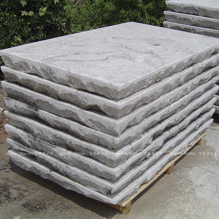 定制 花岗岩石板 荔枝面火烧面抛光面石板 芝麻灰台板铺地石