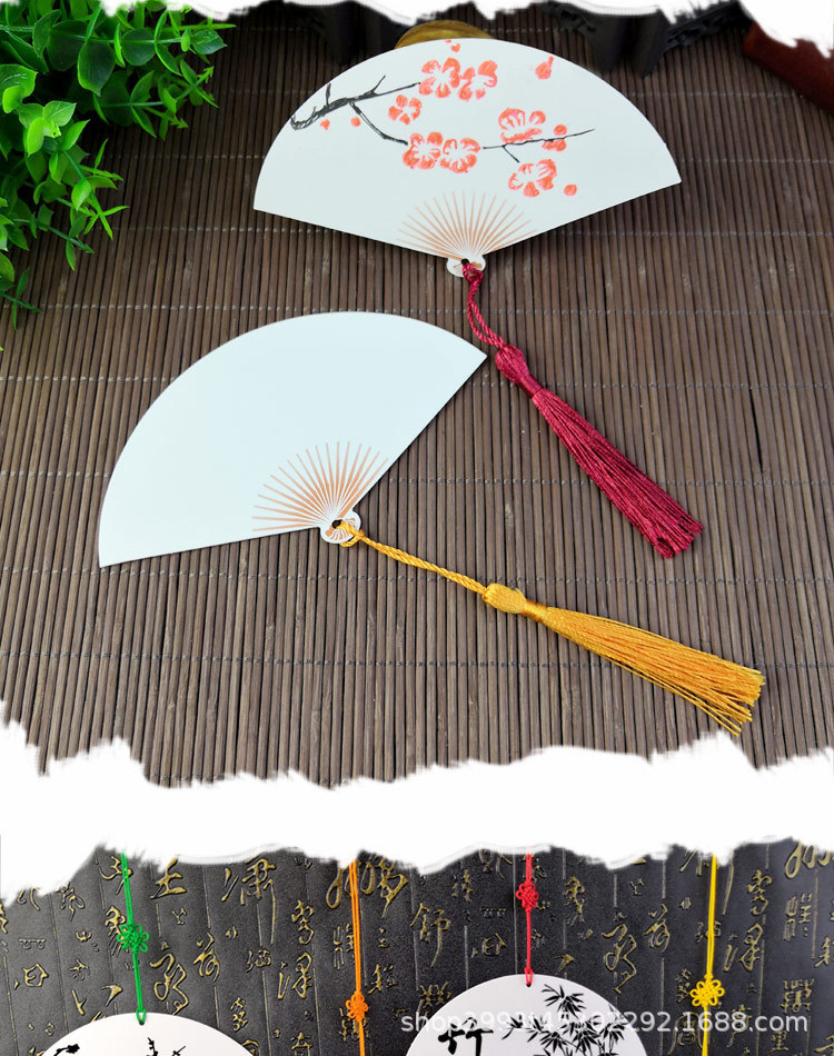 故宫书签定制扇形古典中国风手工书签diy材料自制空白创意手绘卡