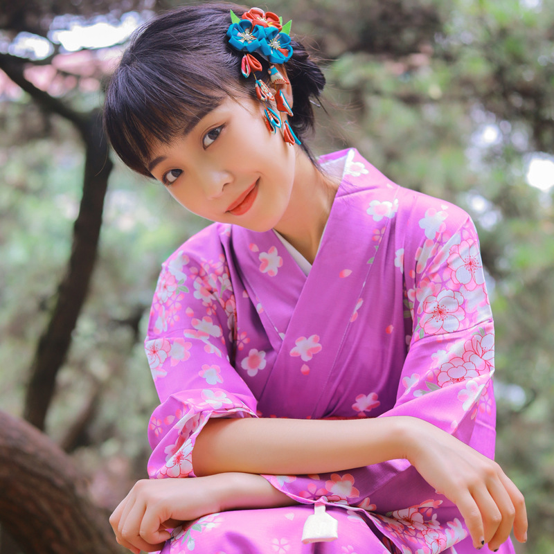 樱之美和风四季通用日本和服女正装不易皱免熨烫小纹和服浴衣批发