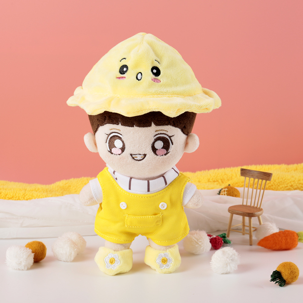 明星娃娃恐龙/牛油果/小猪15cm20cm棉花娃娃衣服 连体衣服可代发3