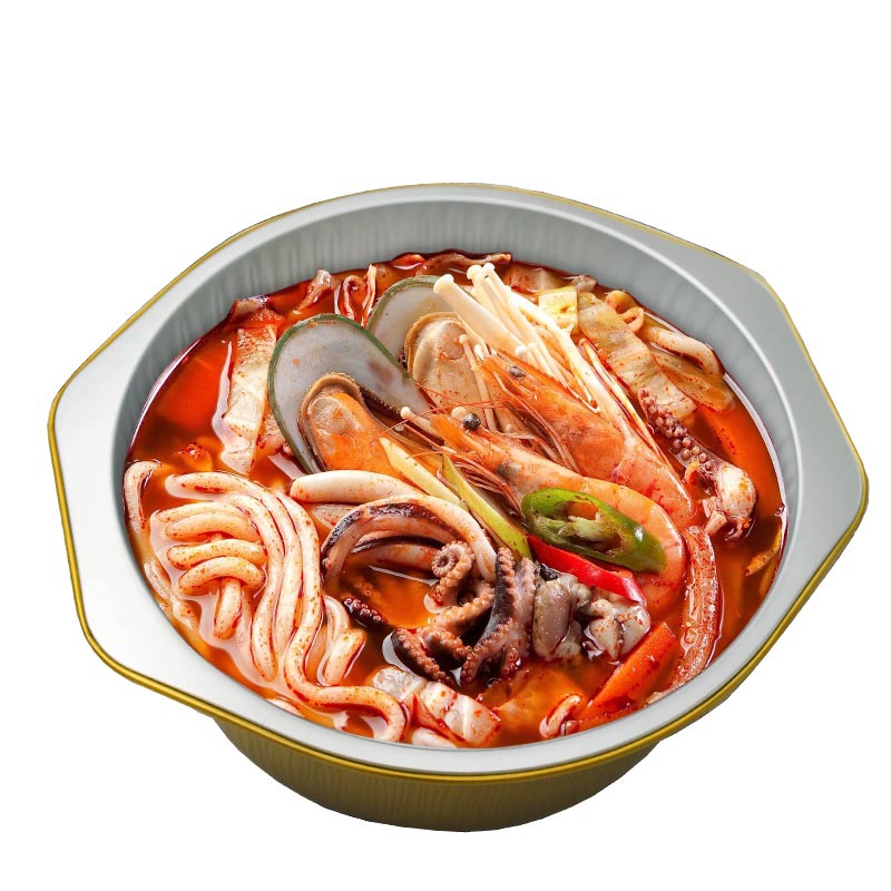 密封1430ml一次性锡纸盒加厚耐烤小火锅锡纸盒火锅外卖打包锡纸盒