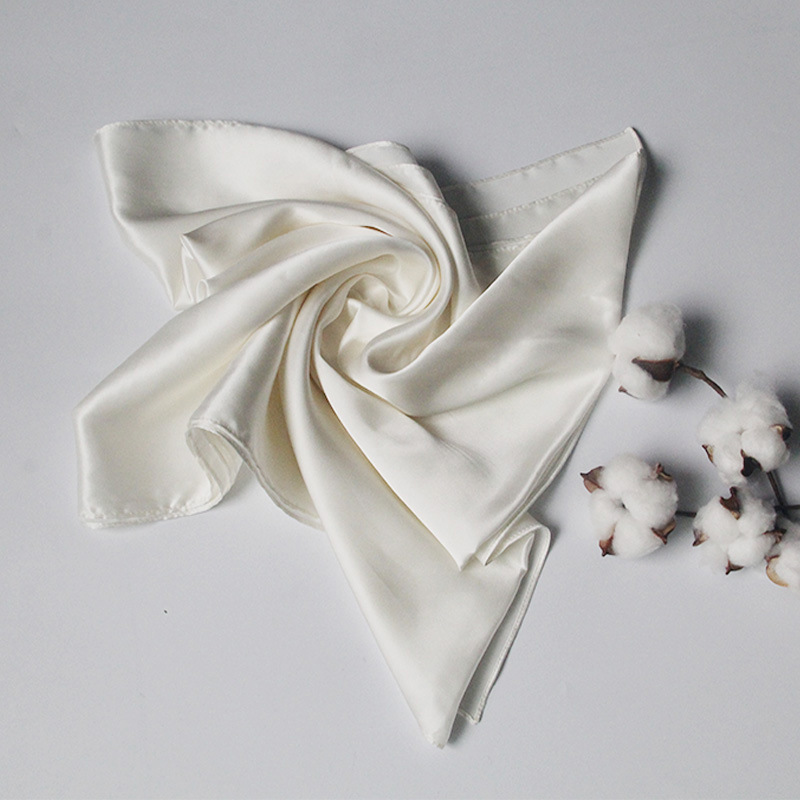 秋季纯白丝巾diy手工草木染16姆米桑蚕丝弹力缎长巾
