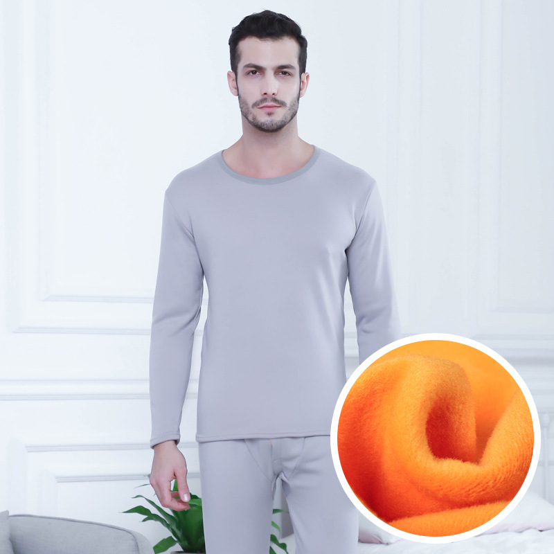 Winter plus-Sized plus Size Thermal Underwear Women's Fleece-Lined Thickened Cold Protection Cotton Jersey Men's Large Size Long Johns Wholesale