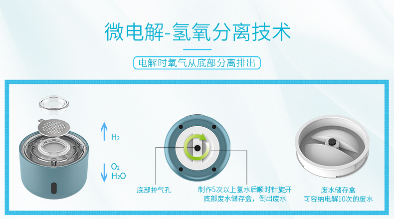 厂家直销富氢水杯微电解富氢水创意麦饭石水杯含矿物质水贴牌礼品