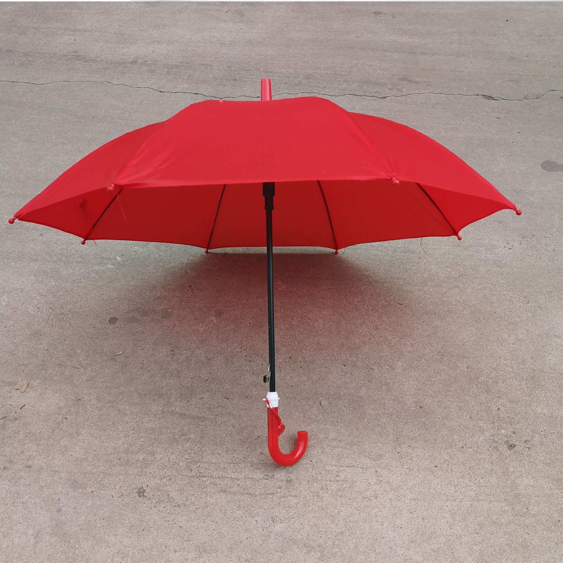 现货批发广告儿童纯红雨伞中国红纯色体操表演大红伞赠品